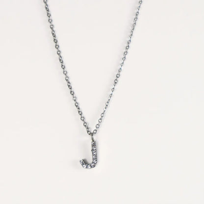 Colgante Plateado con Inicial Personalizada-Medium