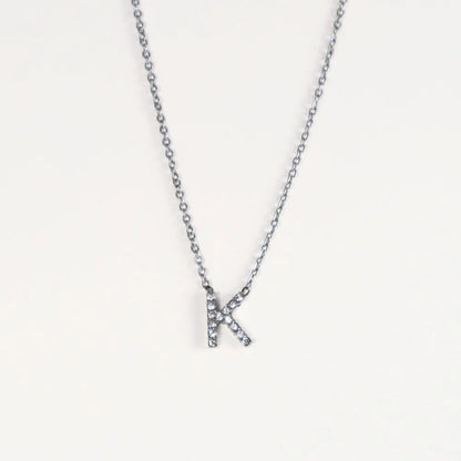 Colgante Plateado con Inicial Personalizada-Medium