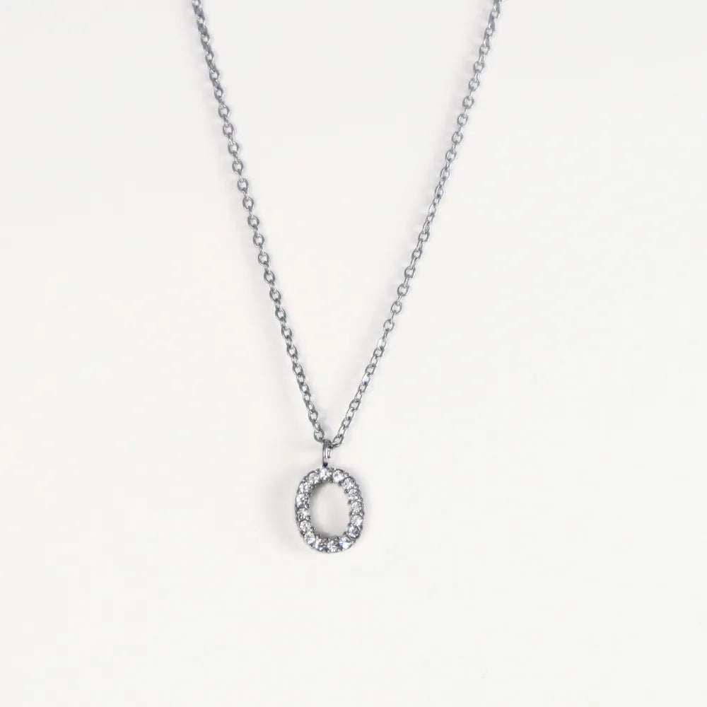 Colgante Plateado con Inicial Personalizada-Medium