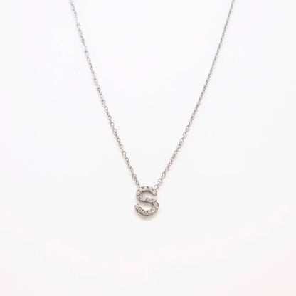 Colgante Plateado con Inicial Personalizada-Medium