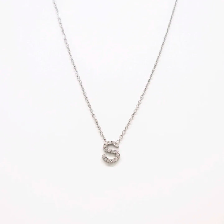 Colgante Plateado con Inicial Personalizada-Medium