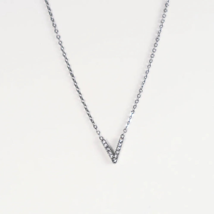 Colgante Plateado con Inicial Personalizada-Medium