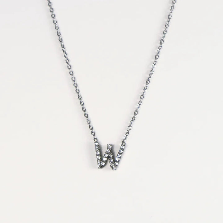 Colgante Plateado con Inicial Personalizada-Medium