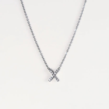 Colgante Plateado con Inicial Personalizada-Medium