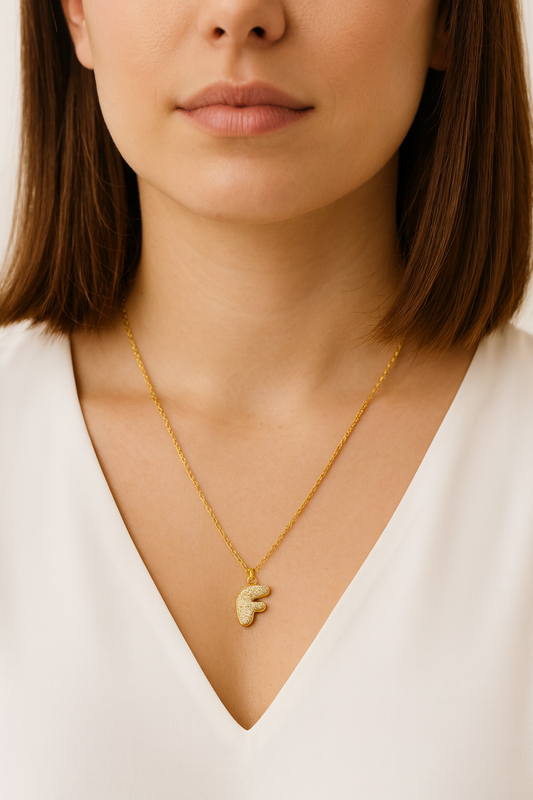 Collar Dorado con Inicial Personalizada-Big