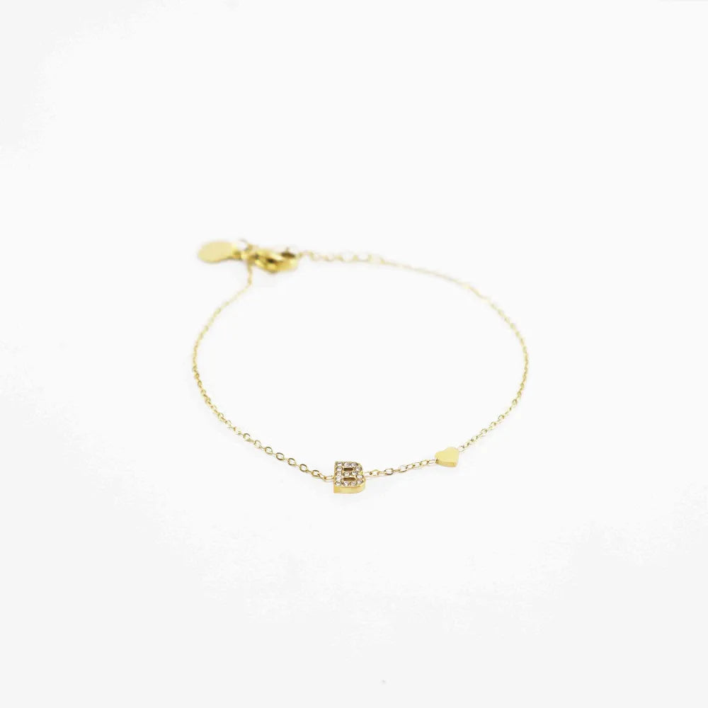 Pulsera Dorada con Inicial Personalizada