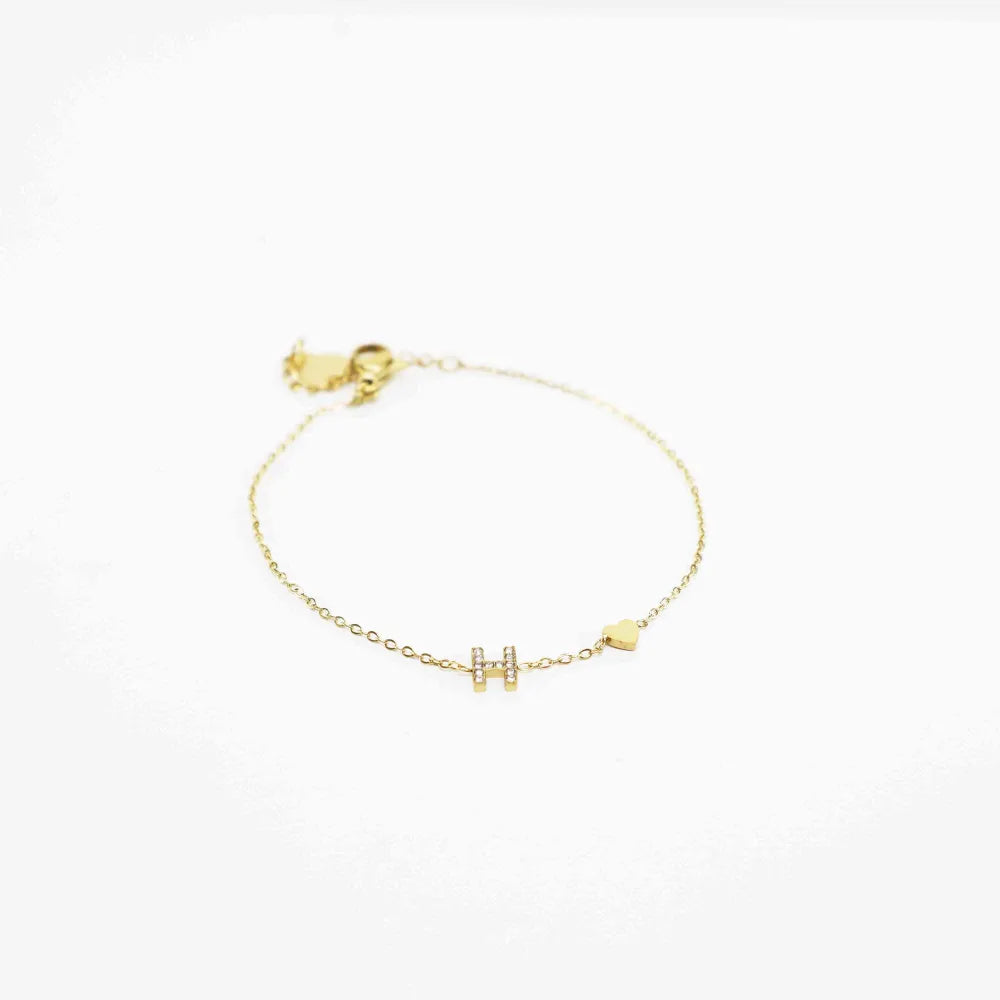 Pulsera Dorada con Inicial Personalizada