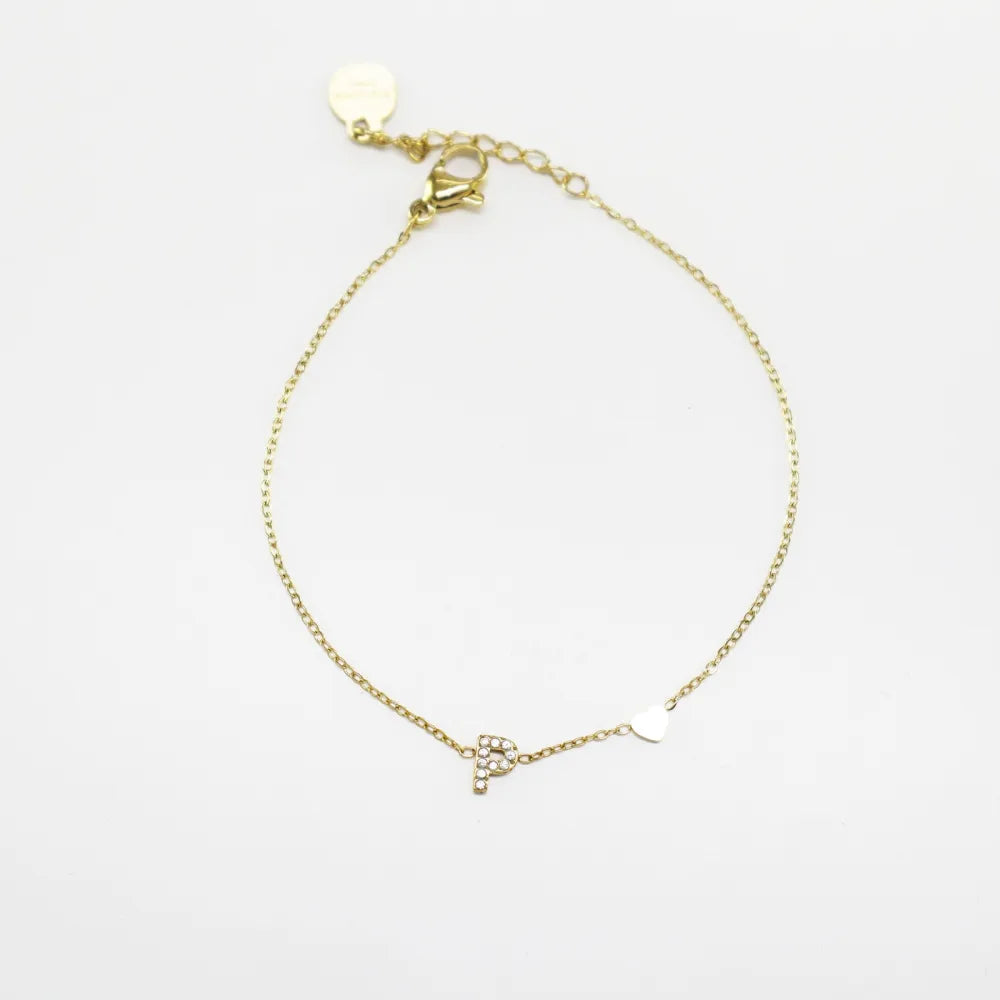 Pulsera Dorada con Inicial Personalizada