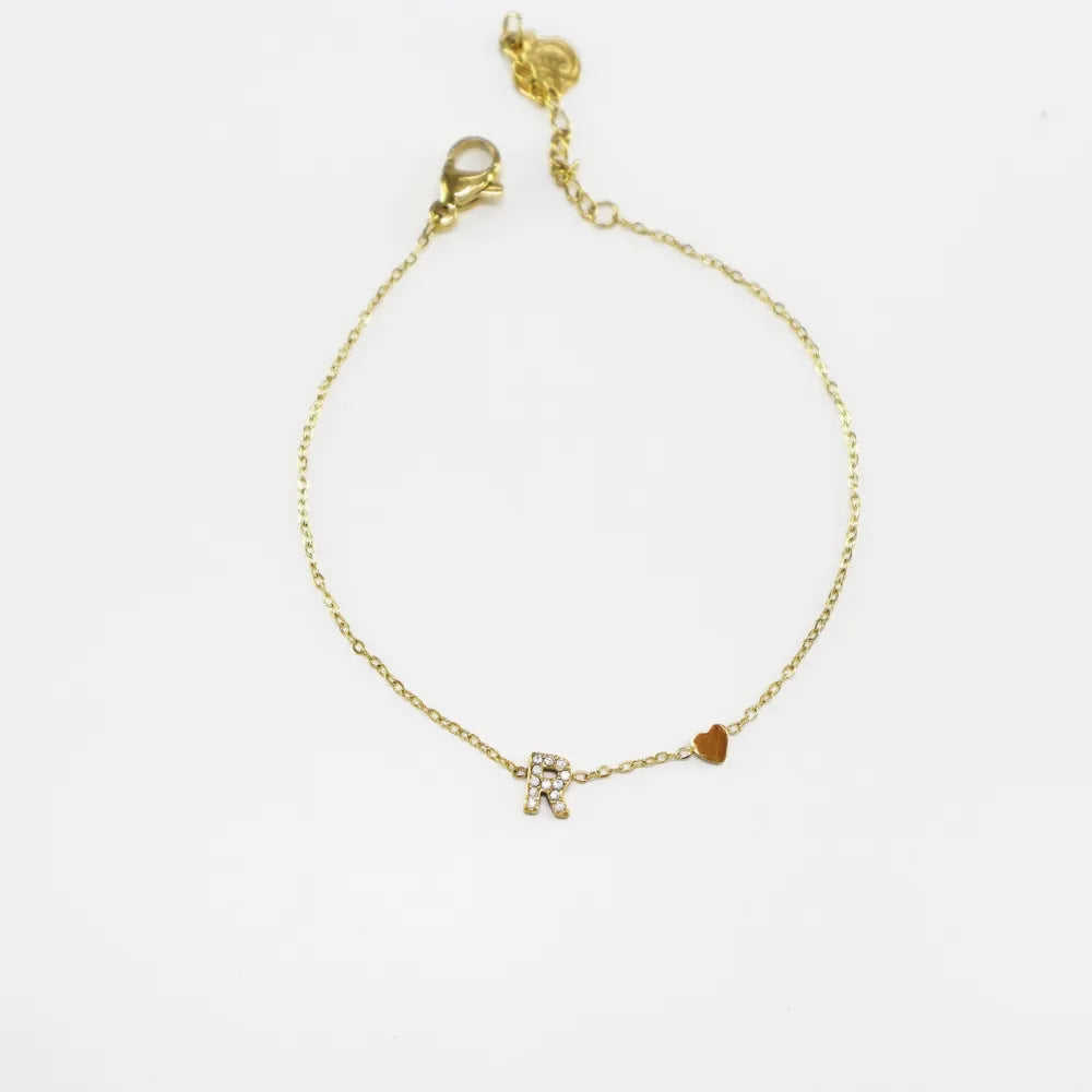 Pulsera Dorada con Inicial Personalizada