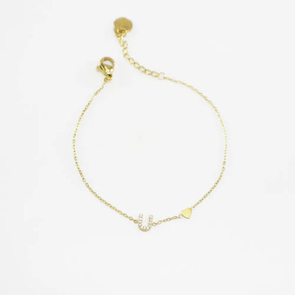 Pulsera Dorada con Inicial Personalizada