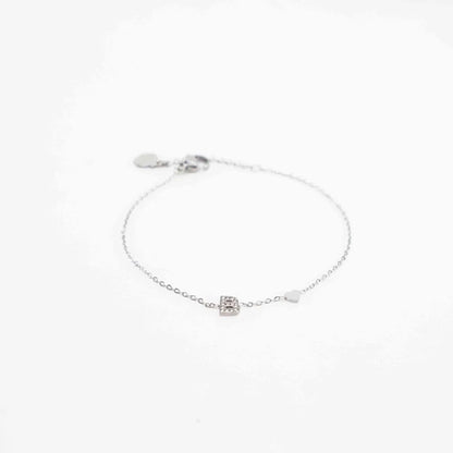 Pulsera Plateada con Inicial Personalizada