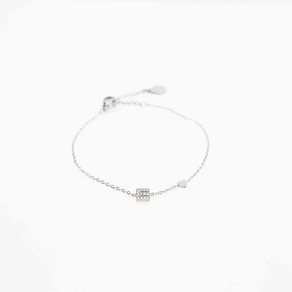 Pulsera Plateada con Inicial Personalizada