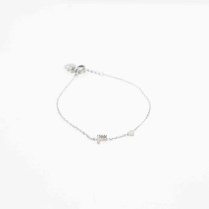 Pulsera Plateada con Inicial Personalizada