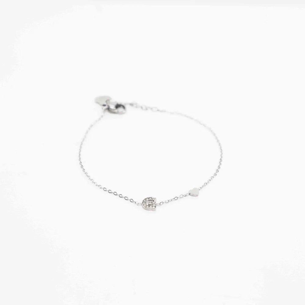 Pulsera Plateada con Inicial Personalizada
