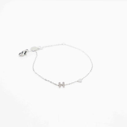 Pulsera Plateada con Inicial Personalizada