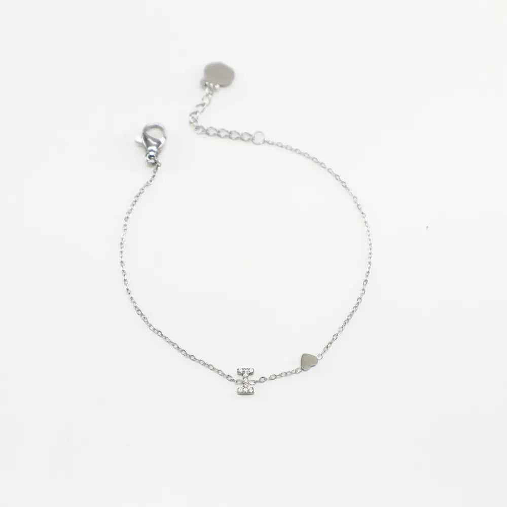 Pulsera Plateada con Inicial Personalizada