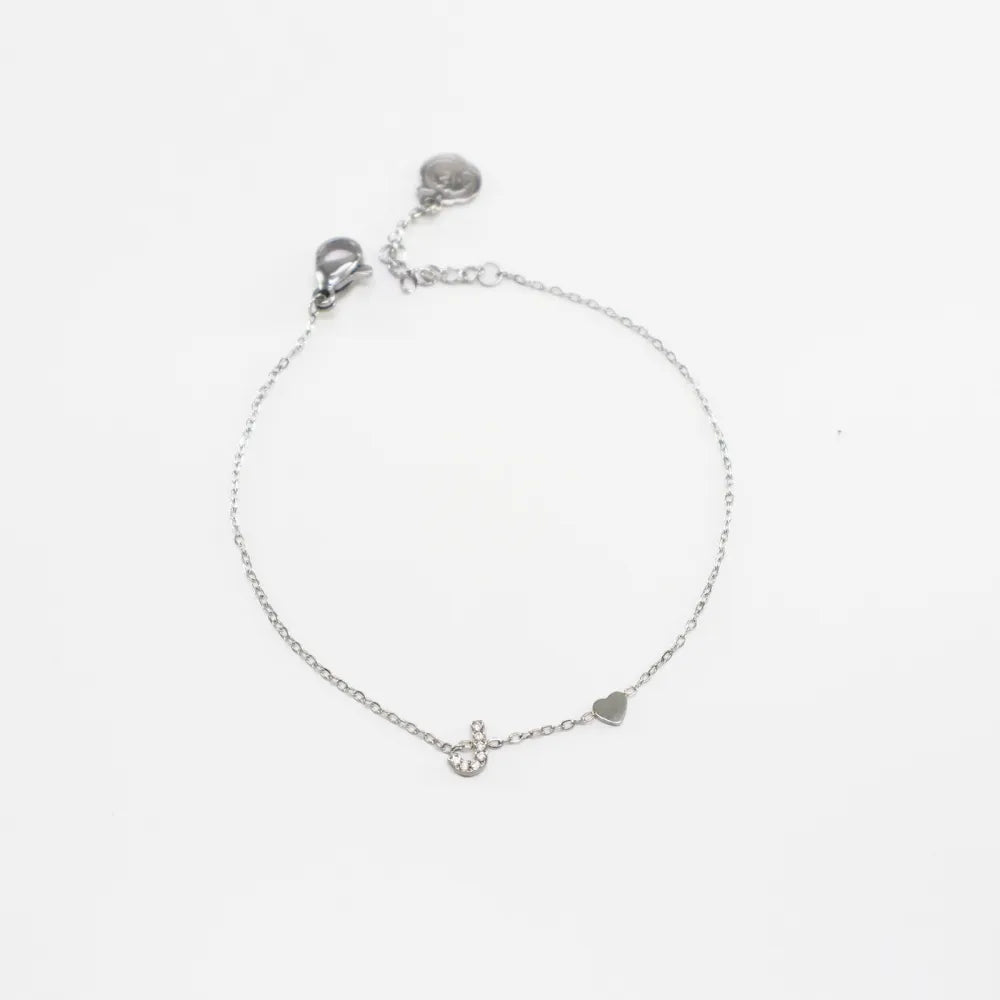 Pulsera Plateada con Inicial Personalizada