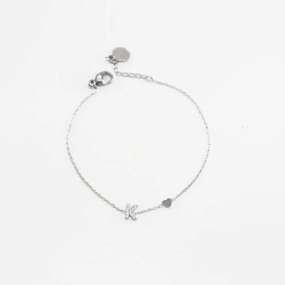 Pulsera Plateada con Inicial Personalizada