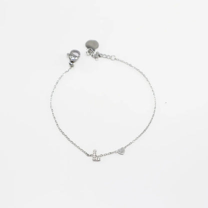 Pulsera Plateada con Inicial Personalizada