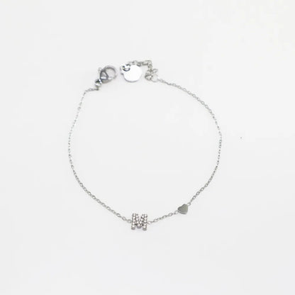 Pulsera Plateada con Inicial Personalizada