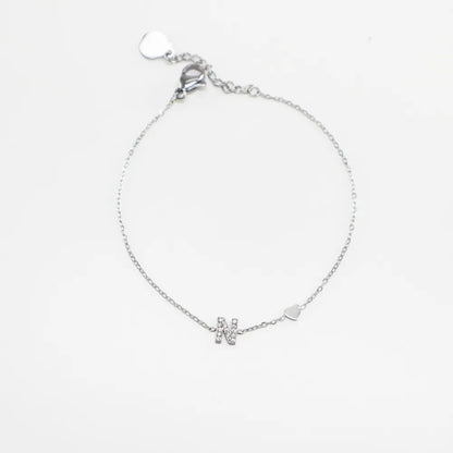 Pulsera Plateada con Inicial Personalizada