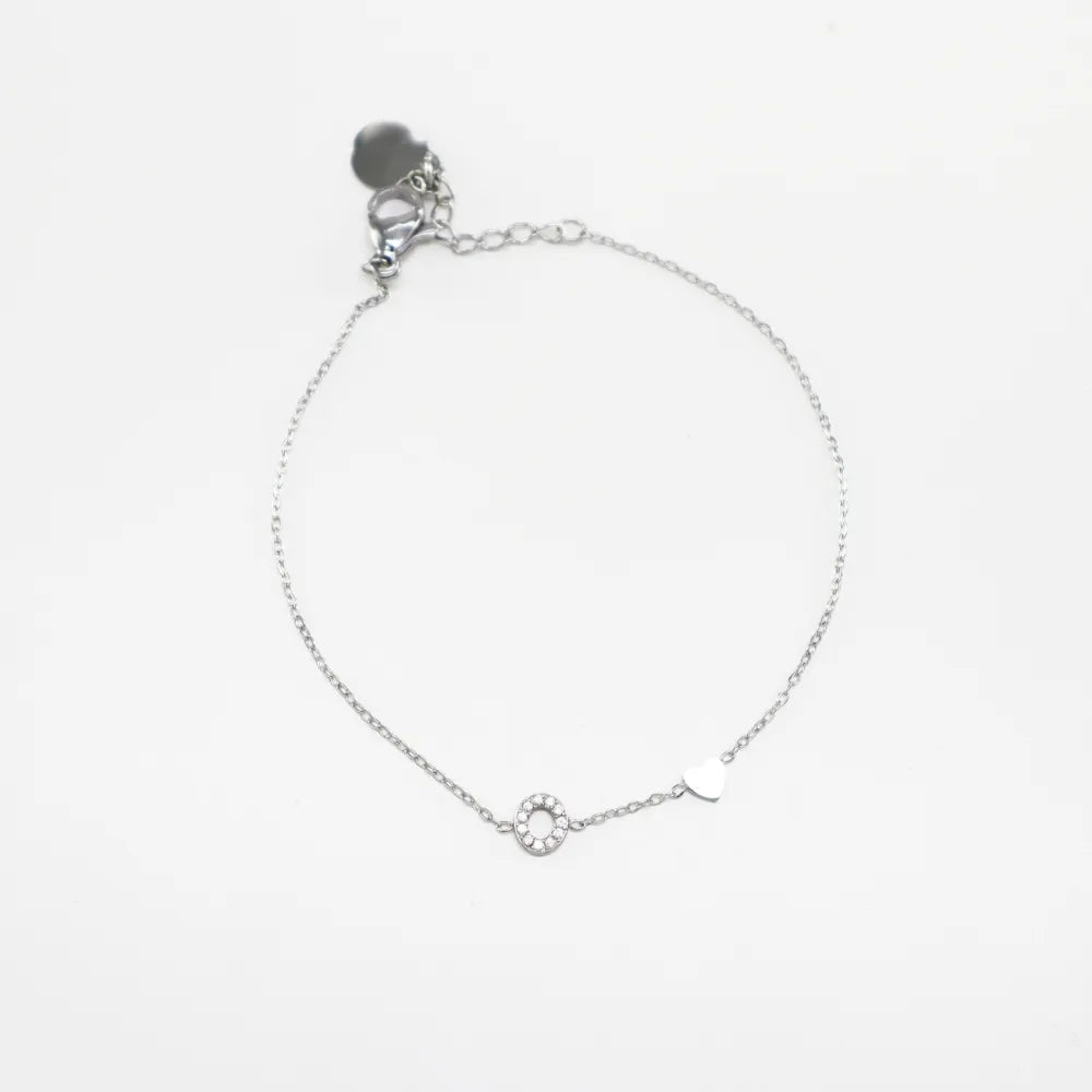 Pulsera Plateada con Inicial Personalizada