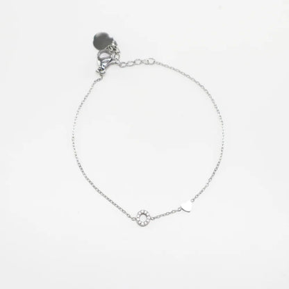 Pulsera Plateada con Inicial Personalizada
