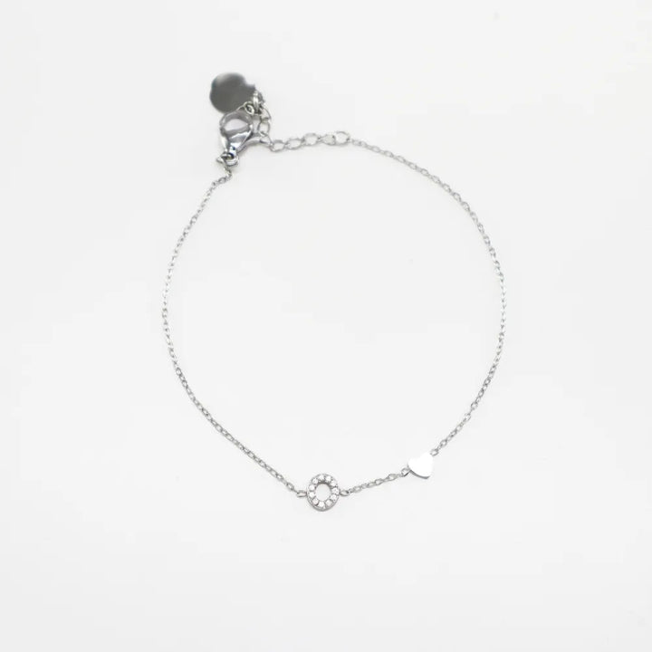 Pulsera Plateada con Inicial Personalizada