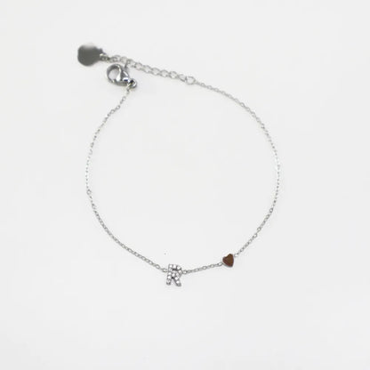 Pulsera Plateada con Inicial Personalizada