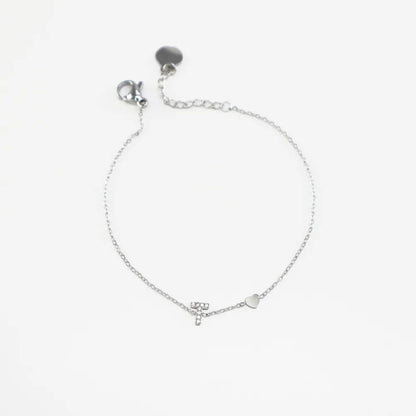 Pulsera Plateada con Inicial Personalizada