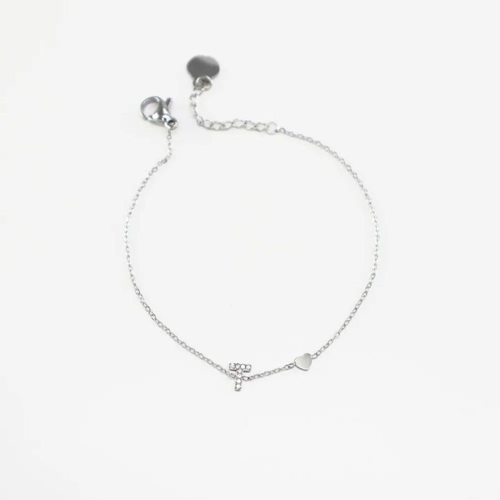 Pulsera Plateada con Inicial Personalizada