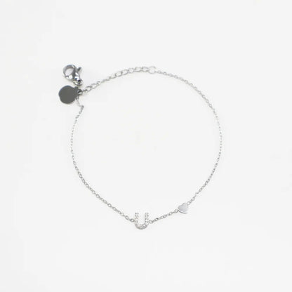 Pulsera Plateada con Inicial Personalizada