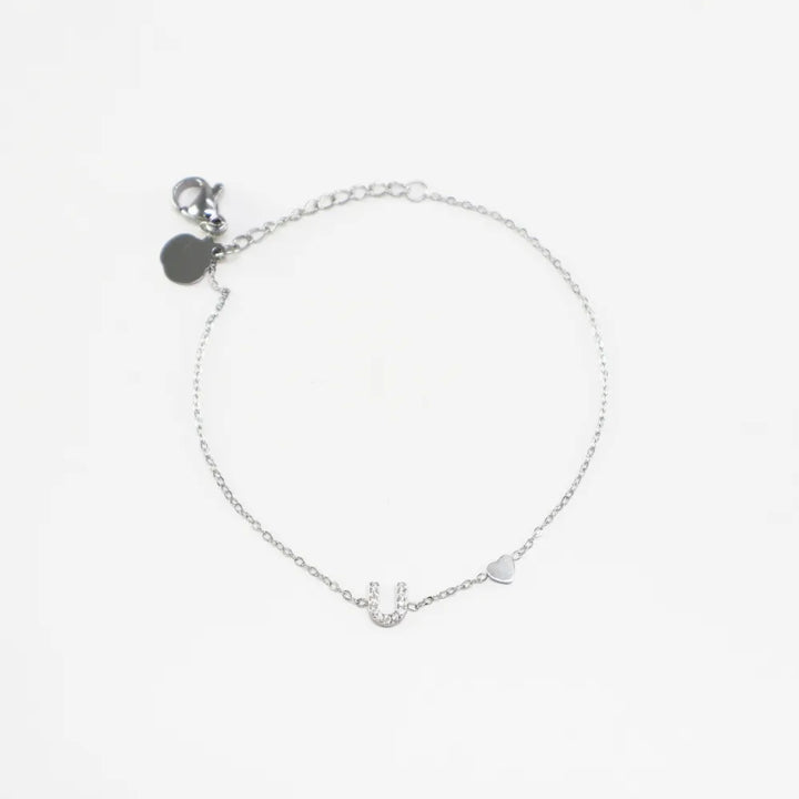 Pulsera Plateada con Inicial Personalizada