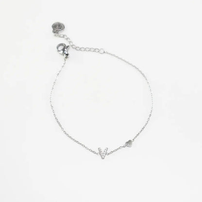 Pulsera Plateada con Inicial Personalizada