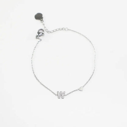 Pulsera Plateada con Inicial Personalizada