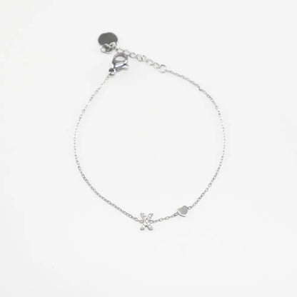 Pulsera Plateada con Inicial Personalizada