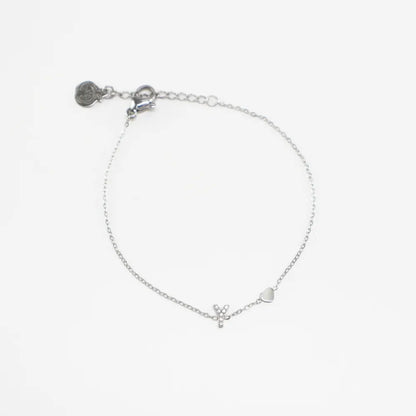 Pulsera Plateada con Inicial Personalizada