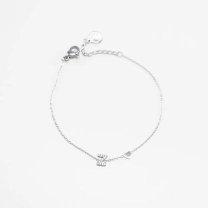 Pulsera Plateada con Inicial Personalizada