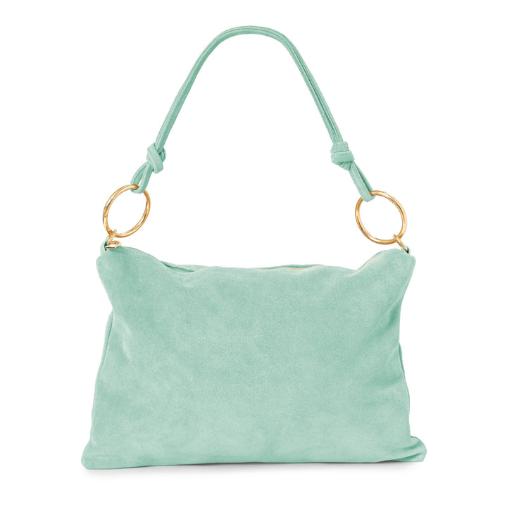 Bolso Simba en color aguamarina con aros dorados, ideal para eventos y looks de verano – Belorias

