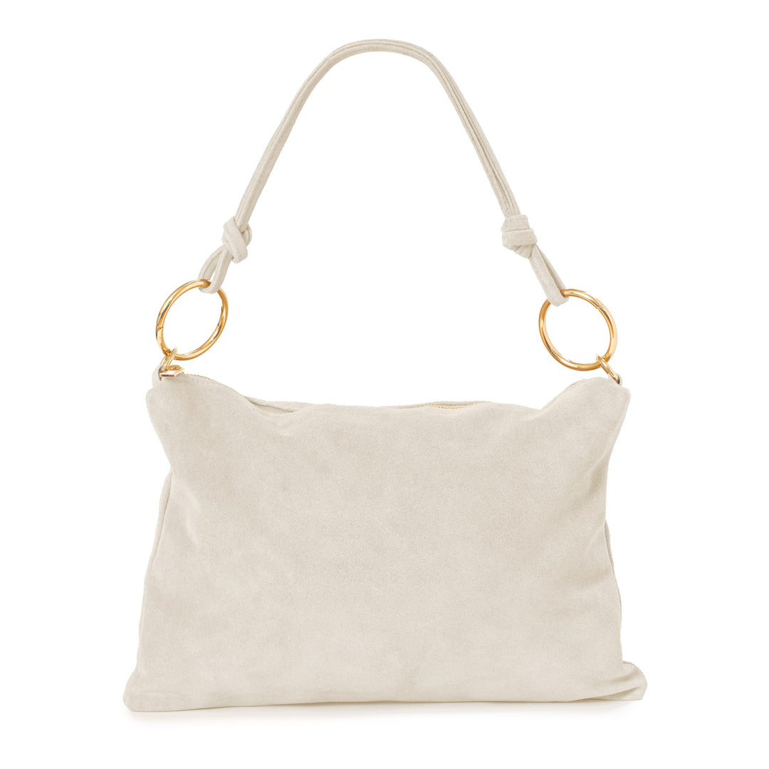 Bolso Simba en tono beige claro con detalles dorados, el complemento perfecto para tu outfit – Belorias

