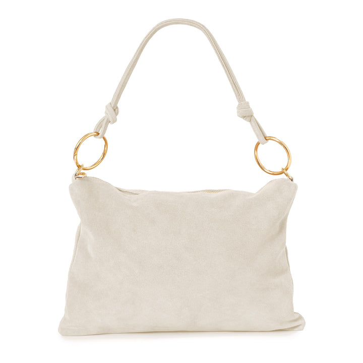 Bolso Simba en tono beige claro con detalles dorados, el complemento perfecto para tu outfit – Belorias

