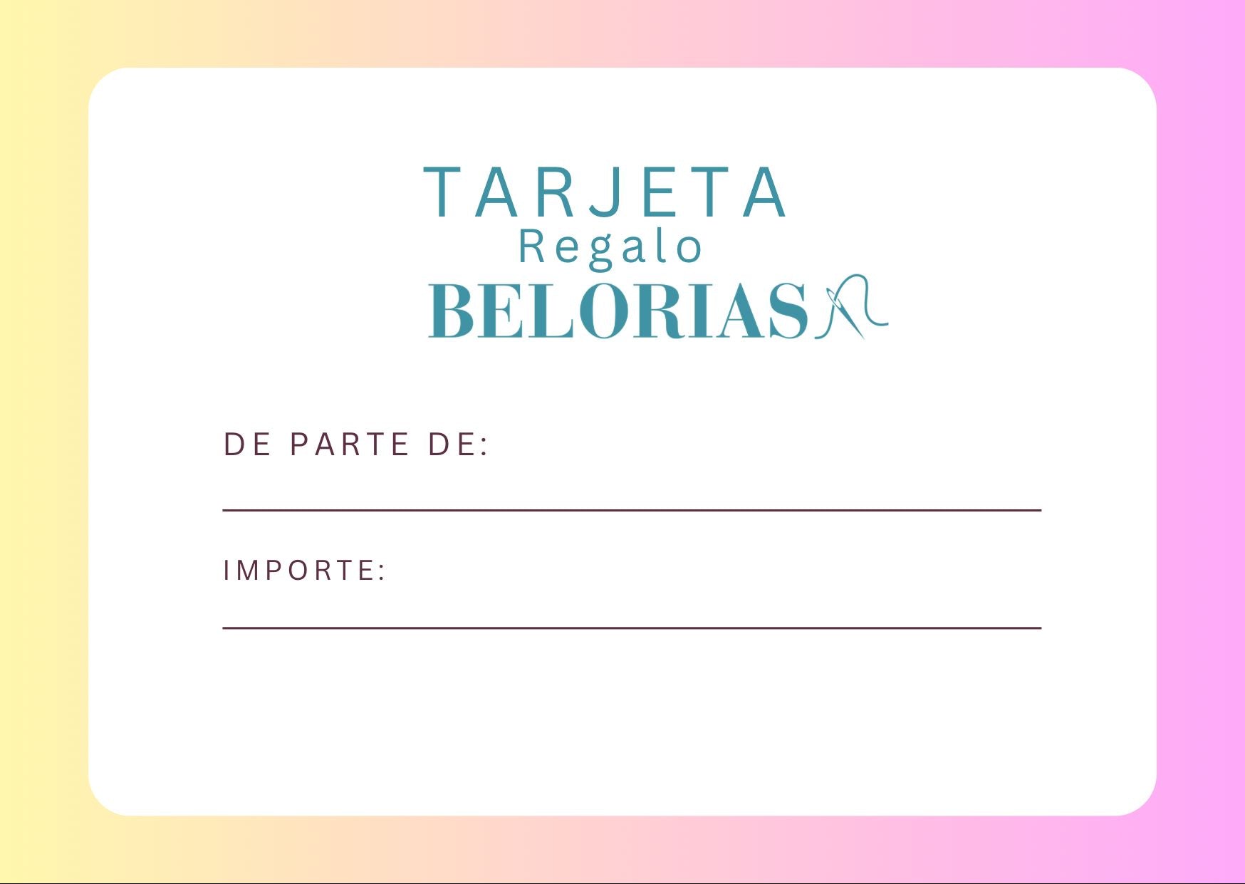Pack de tarjetas de regalo Belorias, detalle práctico y bonito para cualquier celebración.