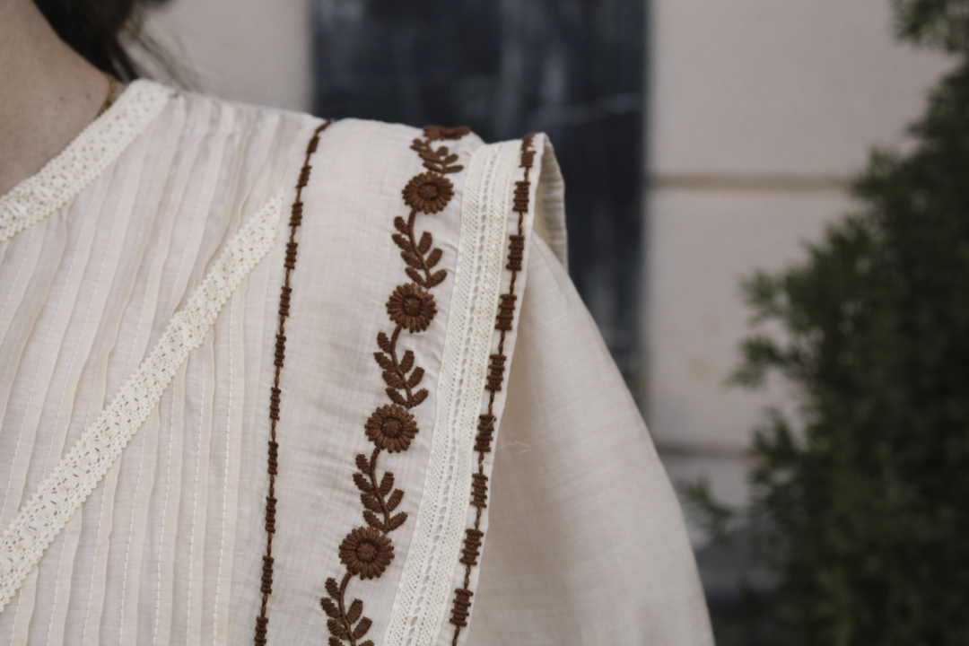 Vestido Indy Bordado Beige